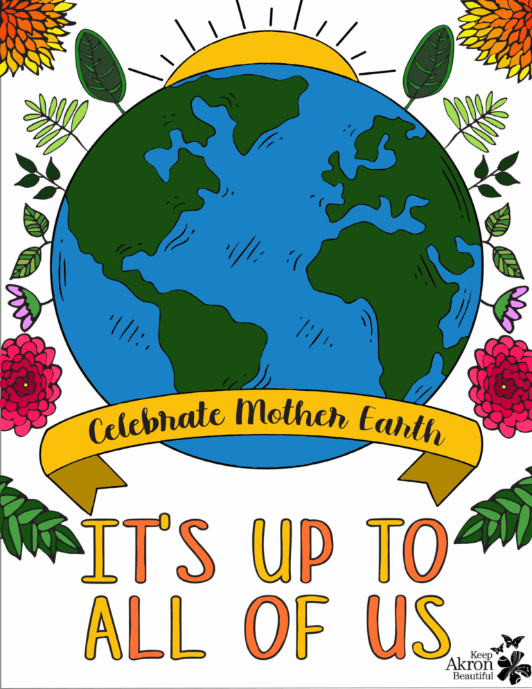 KAB Earth Day Coloring Page + Poster Keep Akron Beautiful